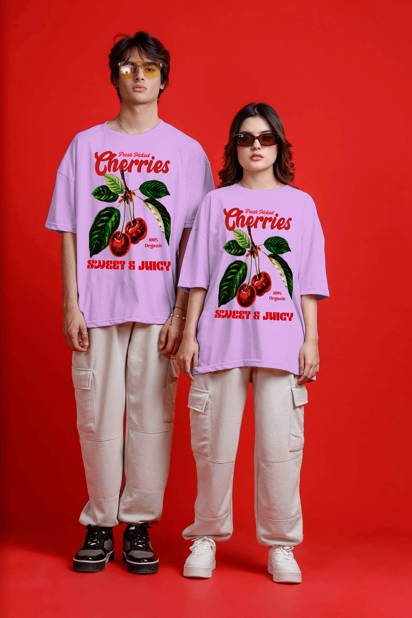 POLO OVERSIZE TROPICAL "CHERRIES"