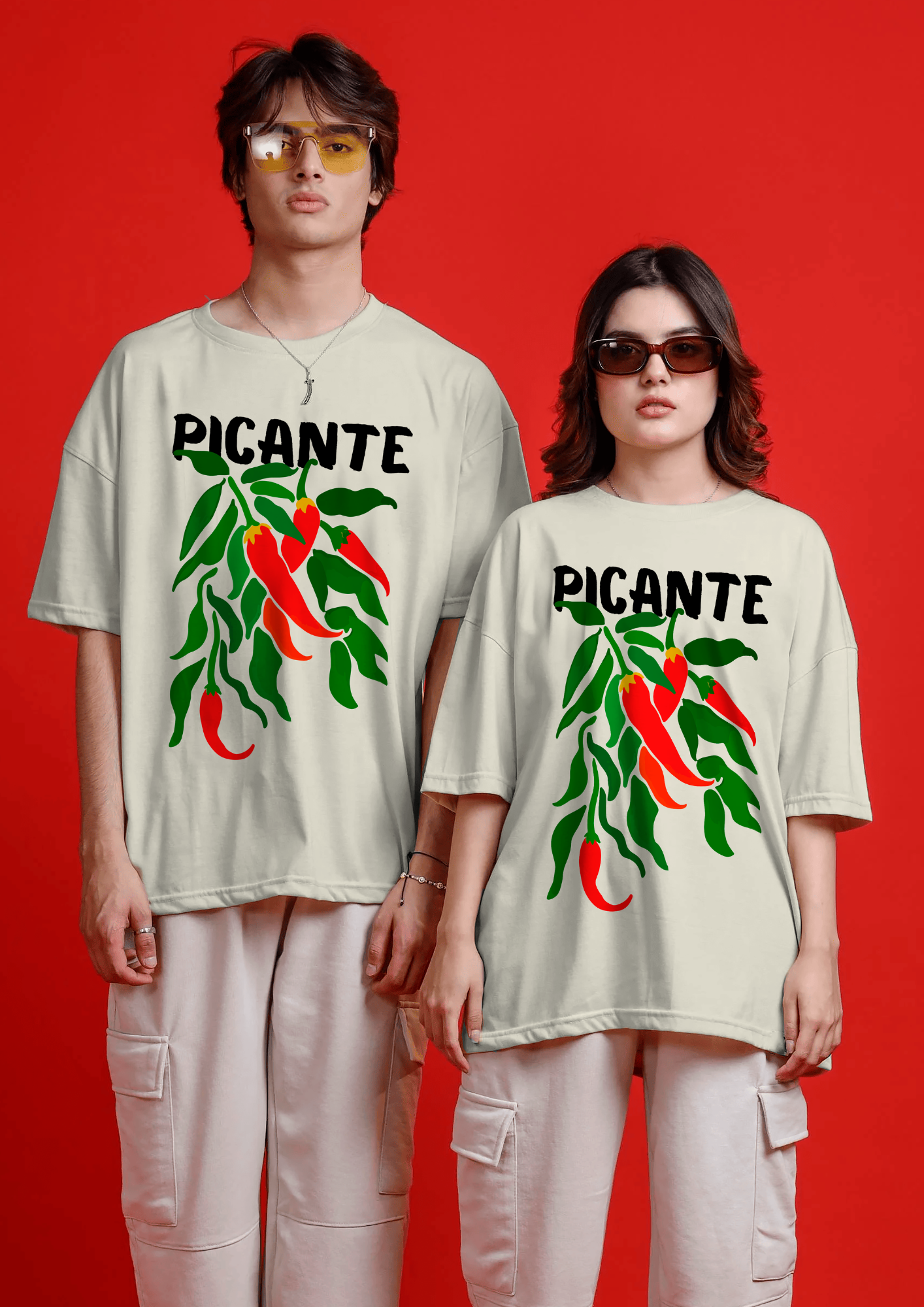 POLO OVERSIZE TROPICAL "PICANTE"