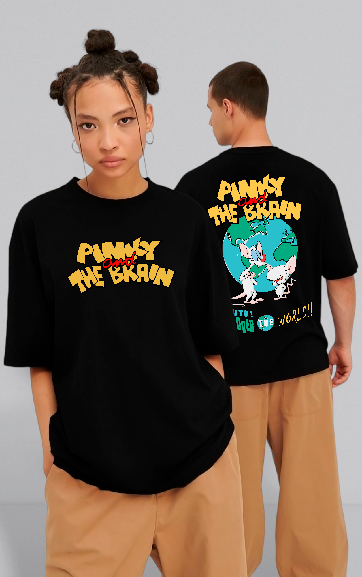 POLO OVERSIZE "PINKY Y CEREBRO"