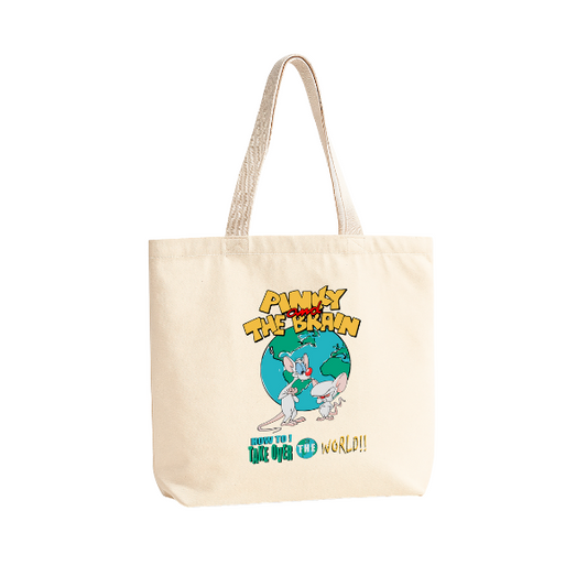 TOTE BAG ALGODÓN TOCUYO REUTILIZABLE "PINKY Y CEREBRO"
