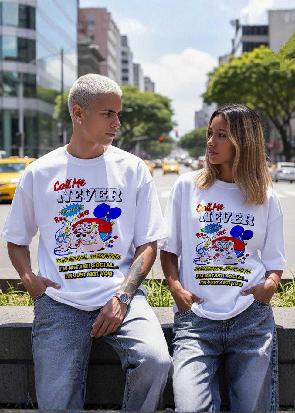 POLO OVERSIZE "CALL ME NEVER"