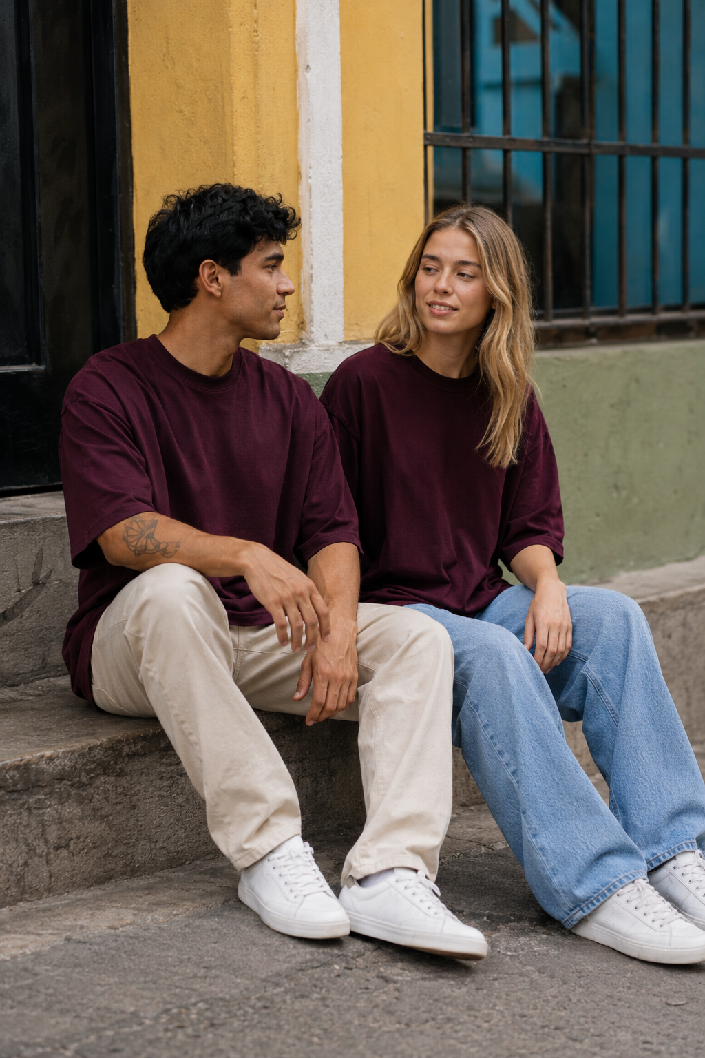 POLO OVERSIZE BASICO "VINO"