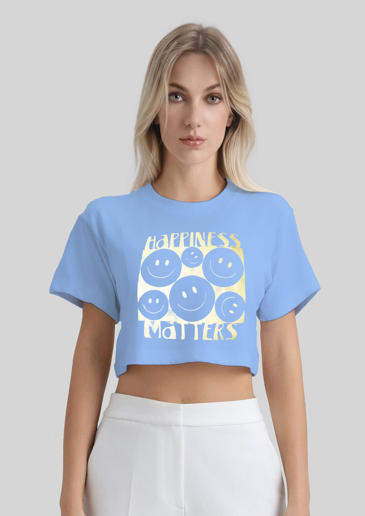 POLO CROP "HAPPINESS"