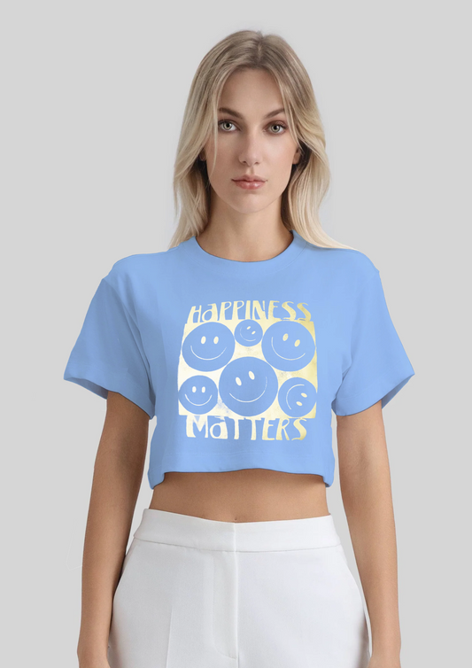 POLO CROP "HAPPINESS"