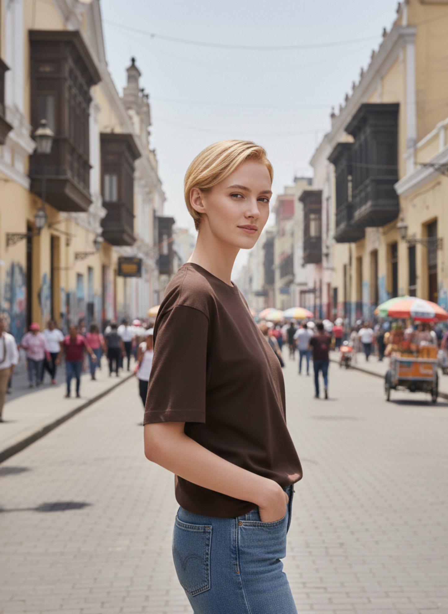 POLO BOXY FIT "MARRON"