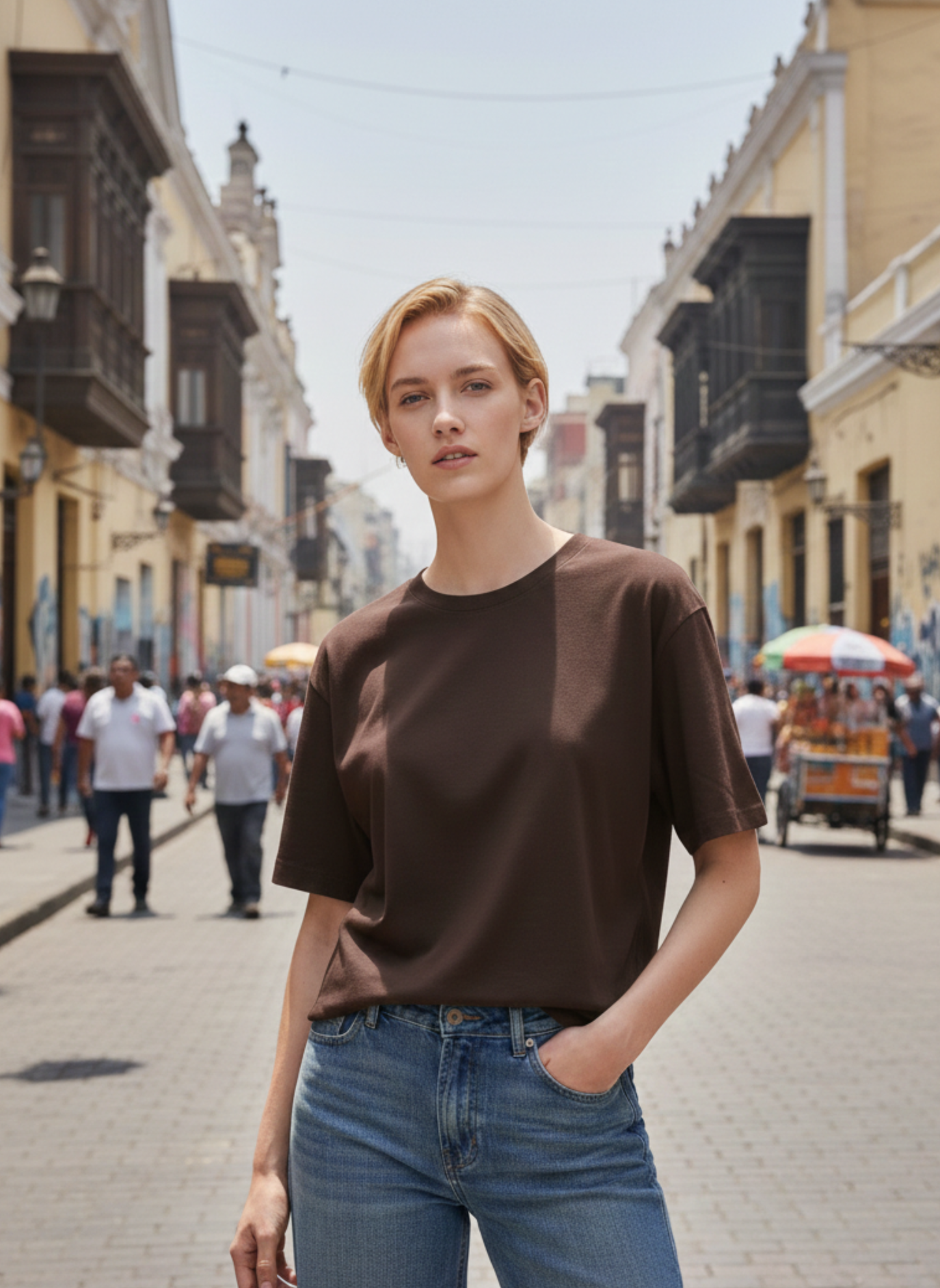 POLO BOXY FIT "MARRON"