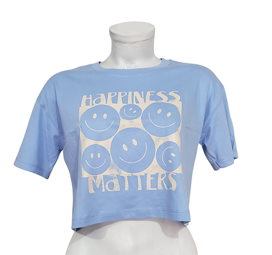 POLO CROP "HAPPINESS"