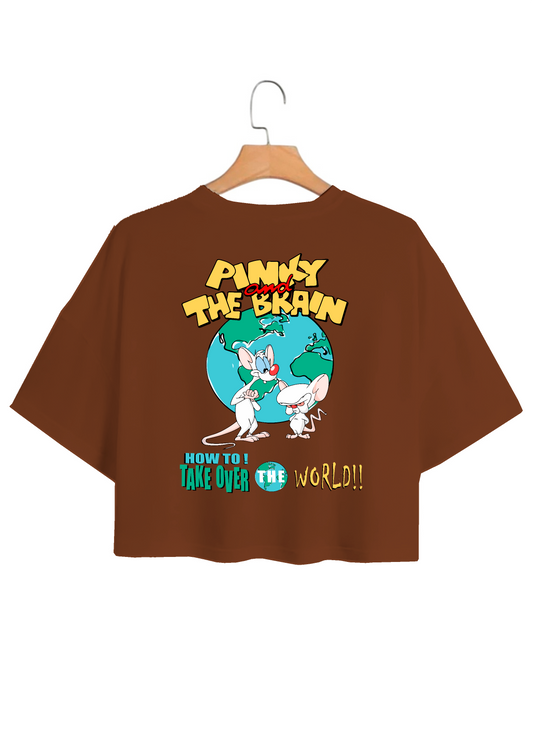 POLO CROP TOP "PINKY Y CEREBRO"