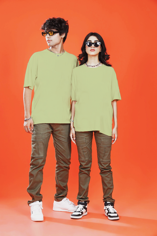 POLO OVERSIZE BASICO "VERDE OLIVA CLARO"