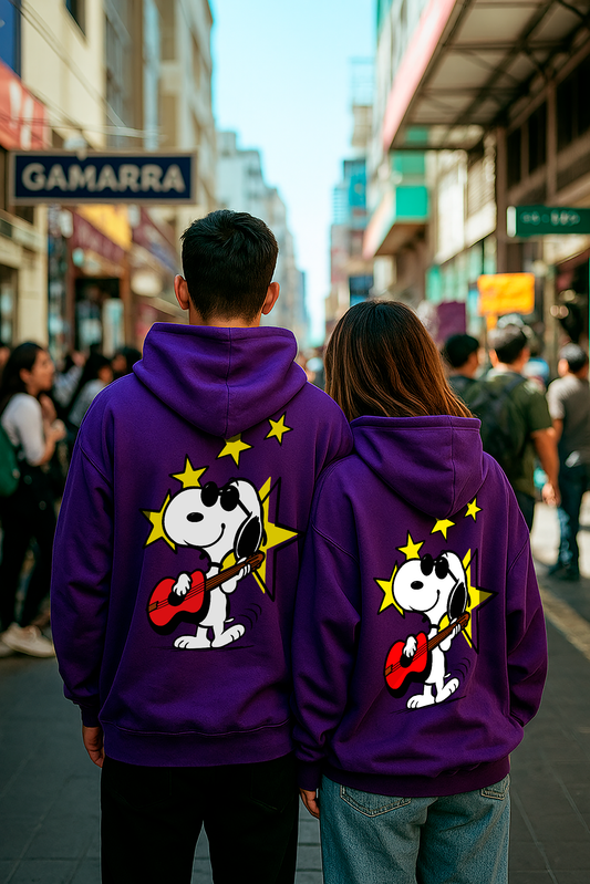 POLERA OVERSIZE "SNOOPY ROCKSTAR"