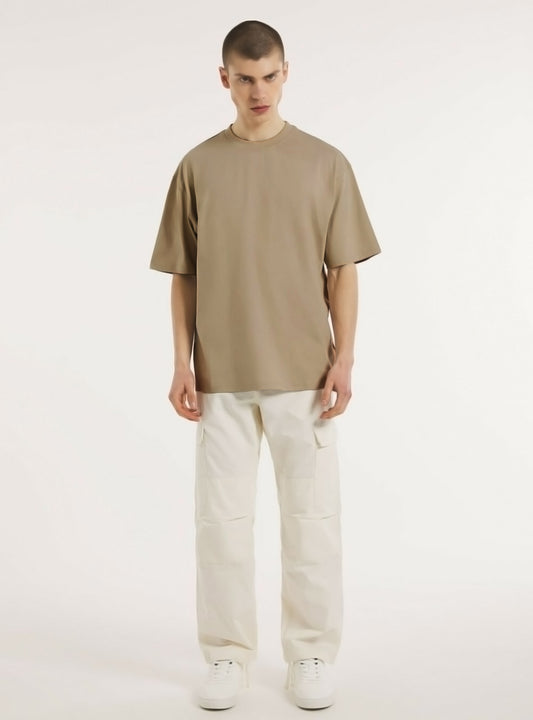 POLO BOXY FIT BASICO "BEIGE OSCURO"